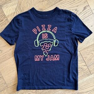 GAP Kids Boys Navy Blue Pizza Headphones Short-Sleeve T-Shirt, XXL (14/16)